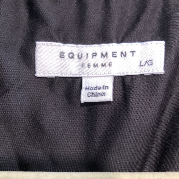 Black tank tuxedo style top by Equipment Femme. Size large. - Picture 3 of 7